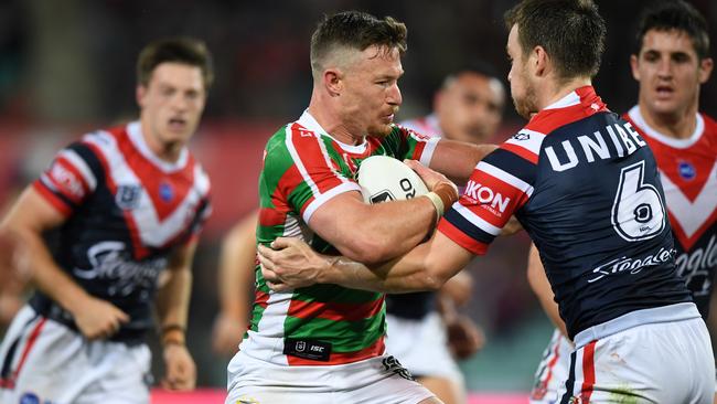 Damien Cook and the Rabbitohs will face Luke Keary and the Roosters in a final-round blockbuster to finish the 2020 NRL season. Picture. AAP Image/Joel Carrett