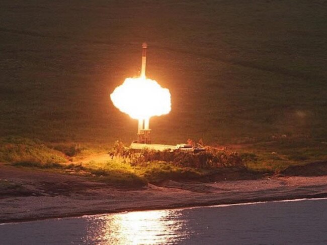 A mobile launcher test-fires a Bastion anti-ship missile. This long range and extremely fast missile has now been deployed to Kaliningrad. Picture: Russian Ministry of Defence