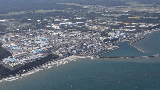 Japan has begun releasing radioactive wastewater from the wrecked Fukushima Daiichi power plant into the Pacific Ocean. Picture: Jiji Press/AFP.