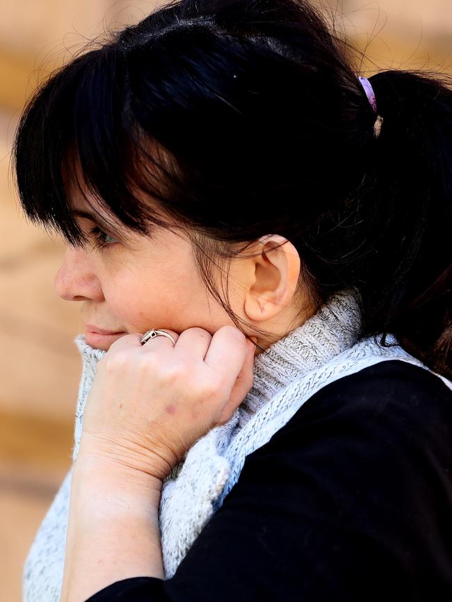 Konstandina Coluccio outside court. Picture: Dylan Coker.