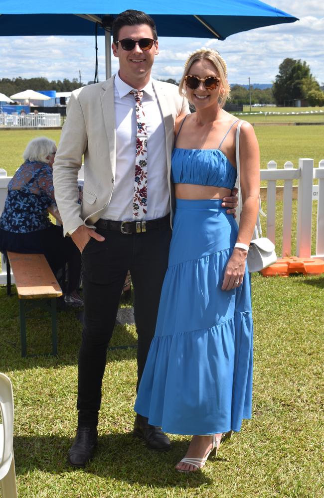 Joelee and Dylan Newbery enjoy their day at the Polo By the Sea event in Maroochydore. Picture: Eddie Franklin