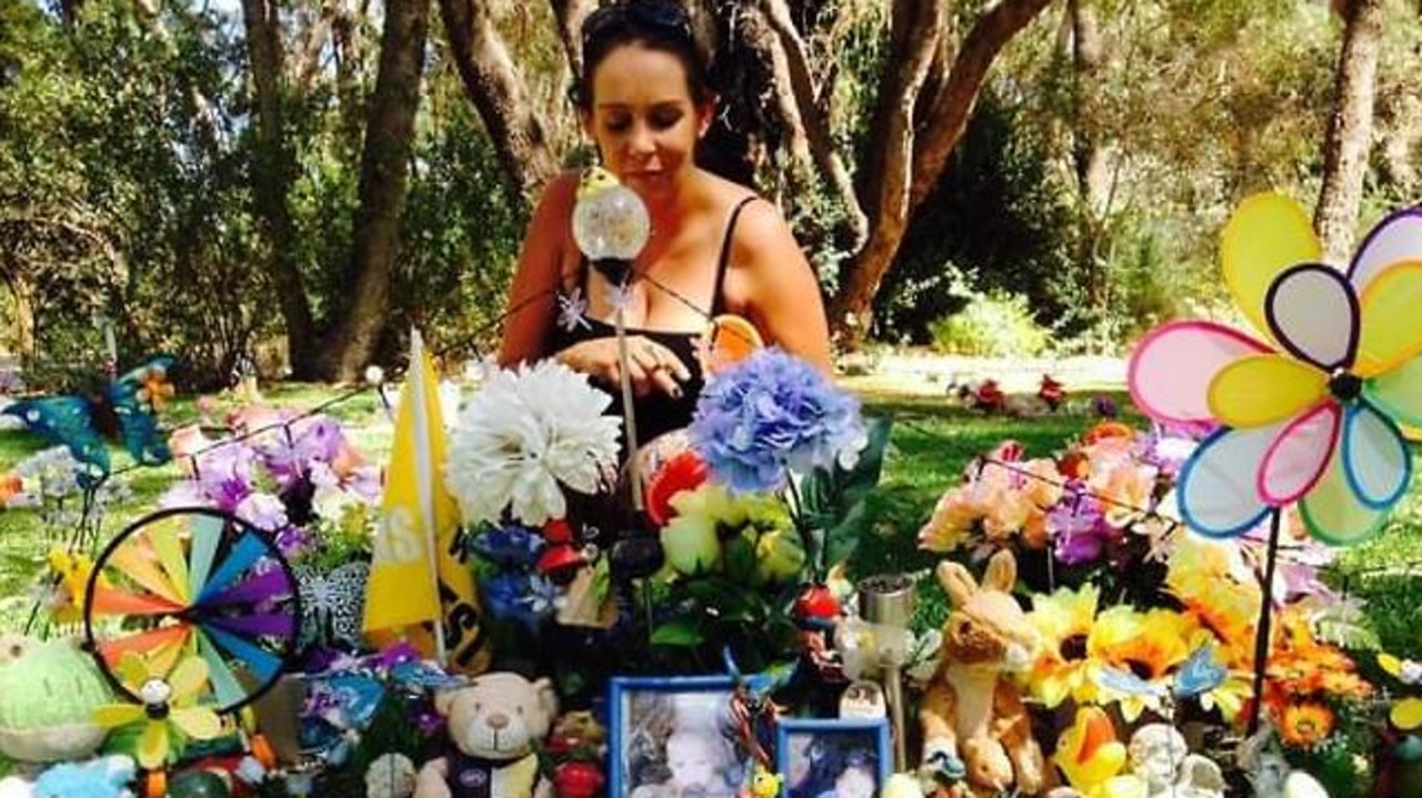 Tamica Mullaley at a memorial for baby Charlie. Picture: Supplied