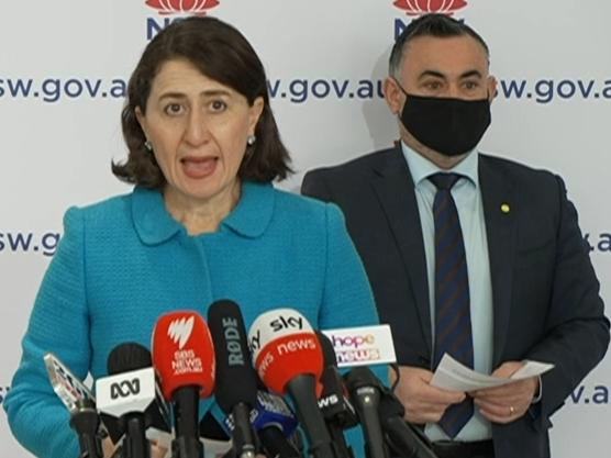 Gladys Berejiklian delivers her Covid update. Picture: Supplied