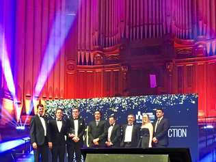 Lendlease, winners of the Project of the Year and Health Facilities over $20million, at the 2017 Master Builders Queensland Housing and Construction Awards at Brisbane City Hall. Picture: Erle Levey