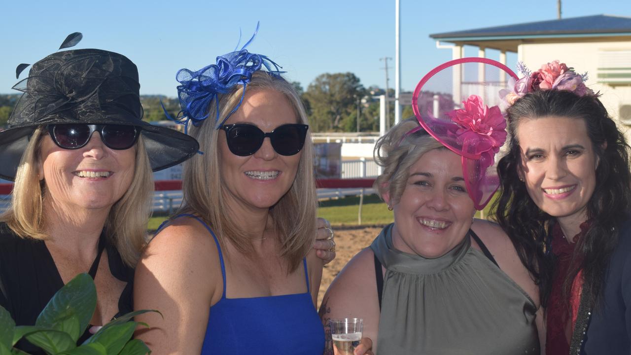 The Gympie Turf Club was packed full of happy punters as the region enjoyed its first ever TAB race meeting on Saturday, June 19, 2021: Bev Marshall, Natasha Williams, Ash Jensen and Tracey Roach.