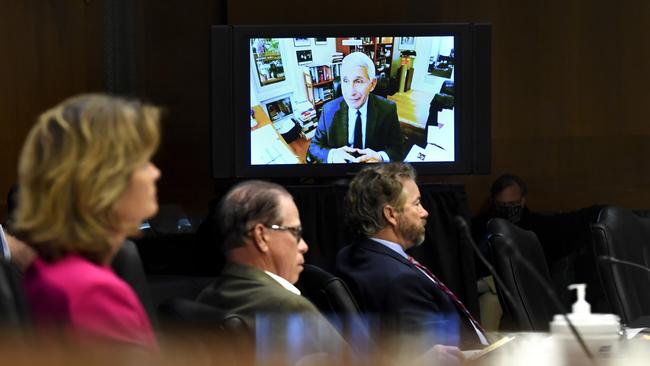 Dr. Anthony Fauci speaks to a senate committee. Picture: AP