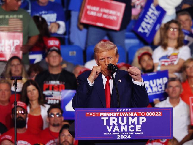 Kamala Harris has surged in the polls, overtaking Donald Trump in some swing states. Picture: Getty Images via AFP