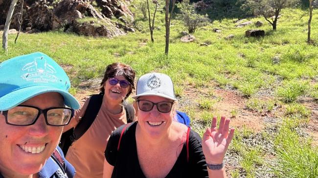 Right to left: Donna Digby, Rayleen Brown and Nicole Walsh on a practice walk. Picture: Supplied