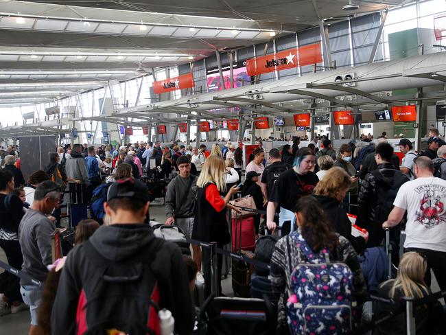 Flight delays and cancellations have frustrated passengers this year. Picture: NCA NewsWire / Nikki Short