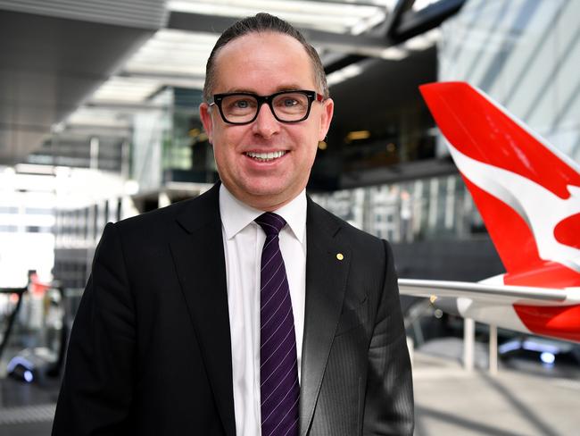 Qantas Group Chief Executive Officer Alan Joyce poses for a photo after announcing the company's full year financial results in Sydney, Thursday, August 23, 2018. (AAP Image/Joel Carrett) NO ARCHIVING