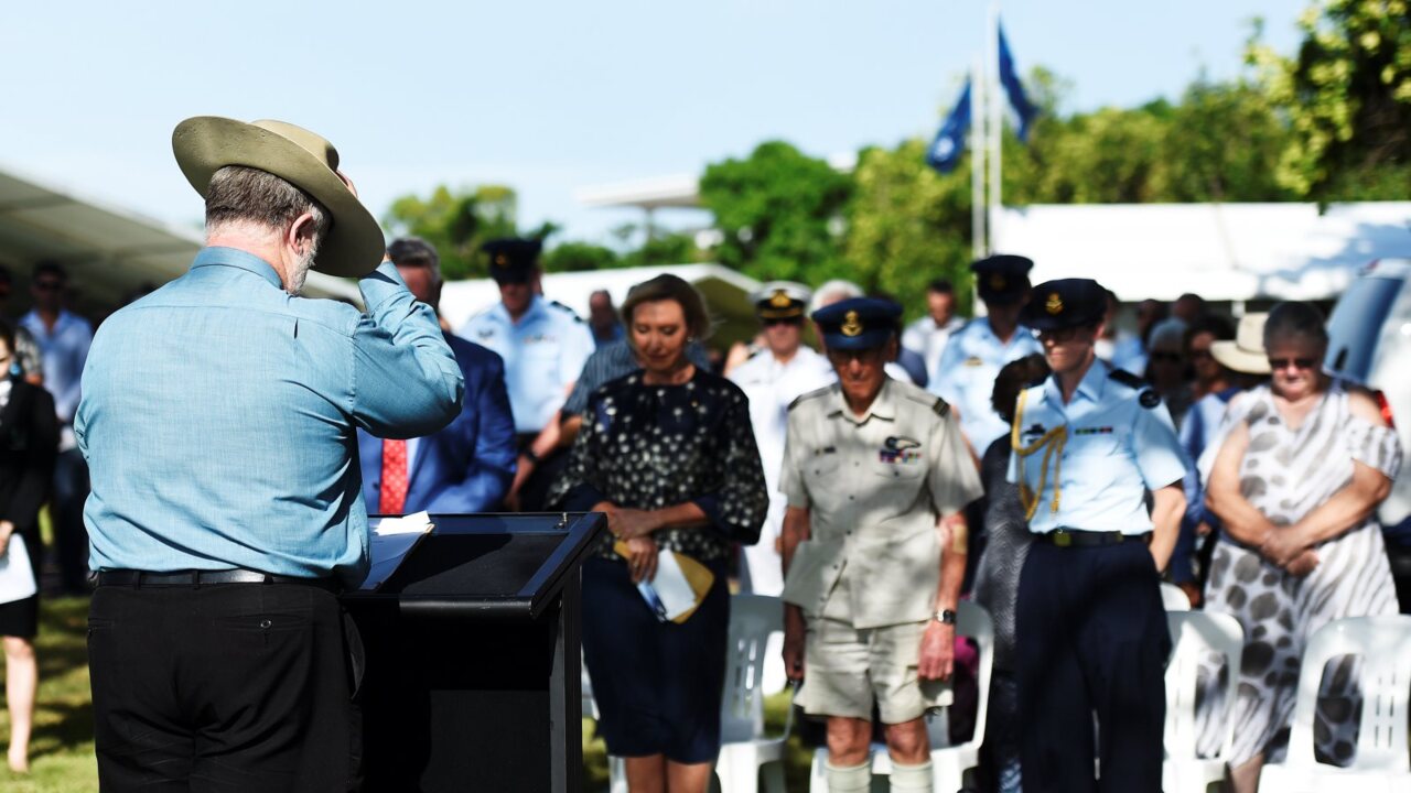 Territorians pause for 77th anniversary of the bombing of Darwin