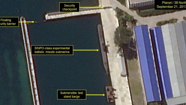 Satellite imagery of North Korea’s Sinpo South Shipyard as examined by 38 North shows the secretive state has been busy. Picture: 2017 Planet Labs, Inc. cc-by-sa 4.0