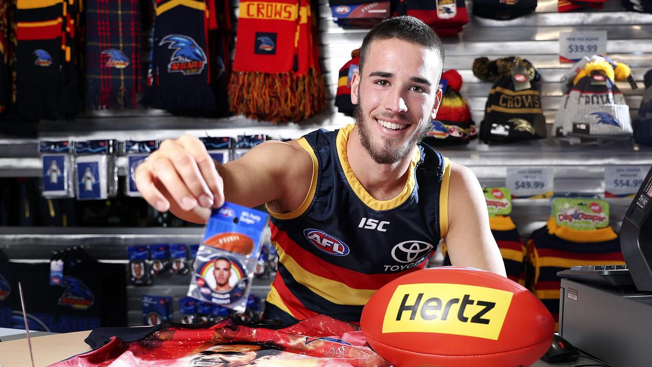 Murphy worked at the club shop while playing with the SANFL side. Picture SARAH REED