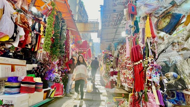 Street stalls selling a wide variety of goods in the old part of the historic port city of Hong Kong. Picture: Peter Carruthers