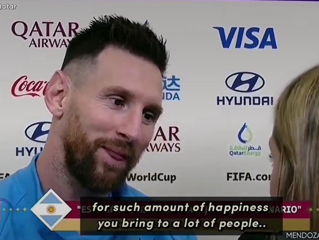 Messi shocks World Cup journalist with ribbon sent to him by reporter's  mother