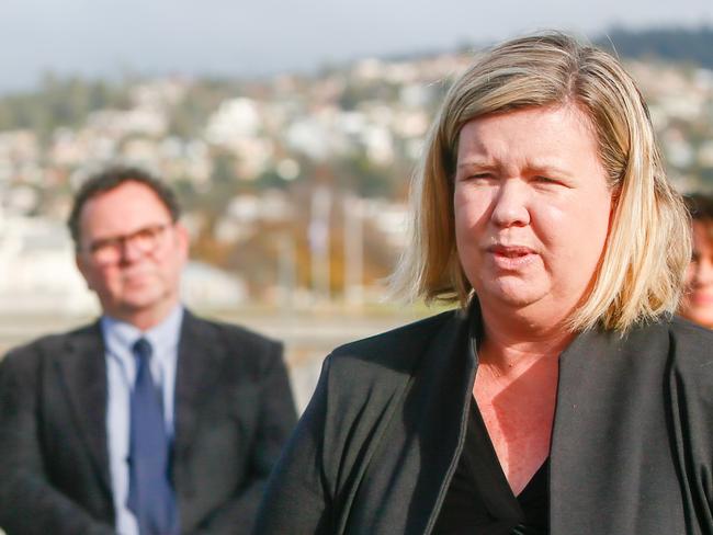 Federal member for Bass, Bridget Archer, and University of Tasmania pro Vice Chancellor (north) Dom Geraghty at the announcement of the construction tender for the next stage of UTAS' northern transformation in Launceston. Picture: PATRICK GEE