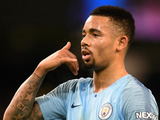 MANCHESTER, ENGLAND - JANUARY 14:  Gabriel Jesus of Manchester City celebrates after scoring his team's second goal from the penalty spot during the Premier League match between Manchester City and Wolverhampton Wanderers at Etihad Stadium on January 14, 2019 in Manchester, United Kingdom.  (Photo by Michael Regan/Getty Images)