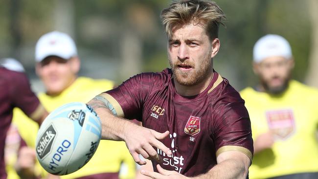 Cameron Munster trains ahead of tonight’s second State of Origin match. Photo: Getty Images