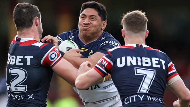 Cowboys star Jason Taumalolo is a wrecking ball at lock. Picture: Cameron Spencer/Getty Images