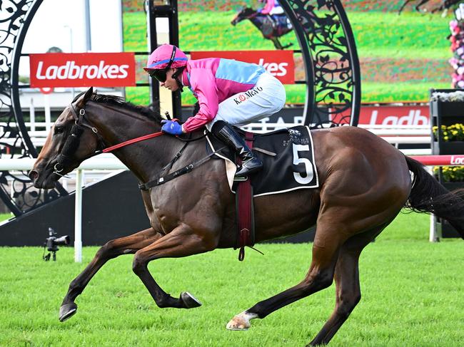 The David Vandyke-trained Philia wins the Princess Stakes (1600m) for three-year-old fillies at Eagle Farm on Saturday, April 26, 2025. Picture: Grant Peters/ Trackside Photography