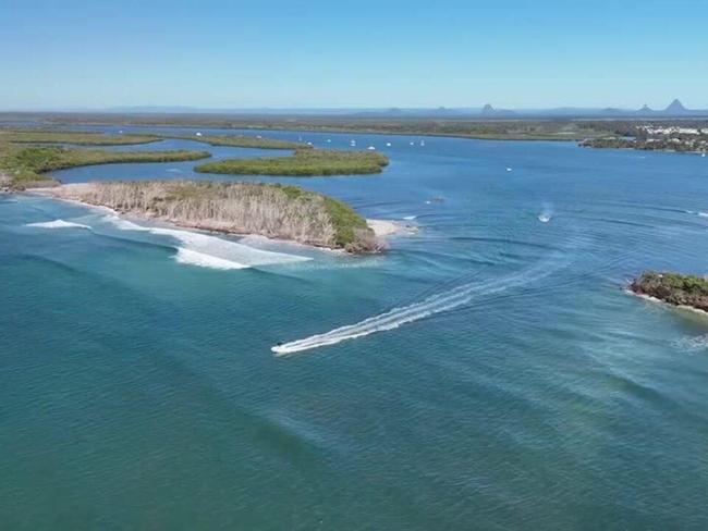 Drone vision of second Bribie Island breakthrough