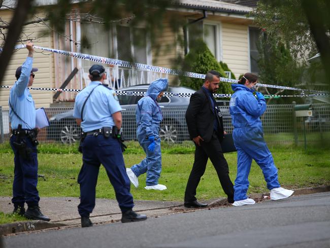 Police investigate the girl’s death. Picture: Phil Rogers
