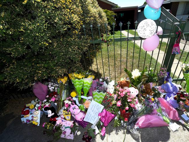 Tributes left outside the Inchbold Street home where Zoe Buttigieg died.