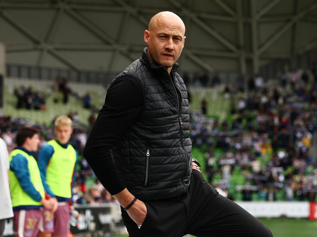 Roar coach Ruben Zadkovich is under pressure after his side’s poor start to the season. Picture: Morgan Hancock/Getty Images