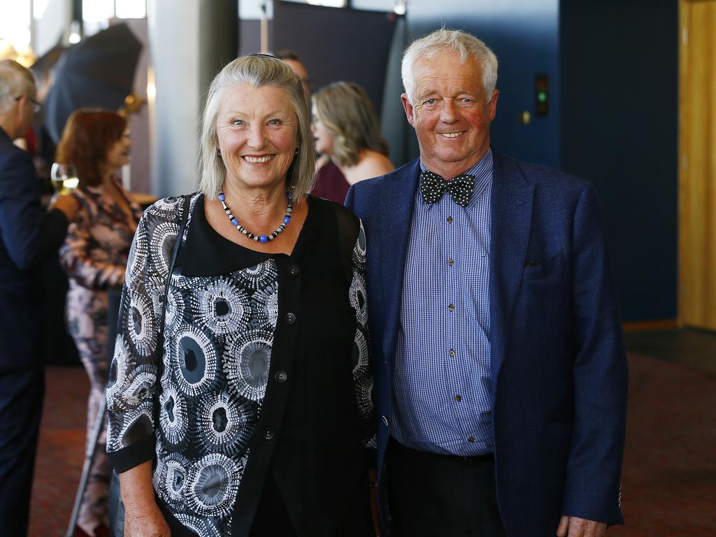 The Tasmanian Theatre Awards are held at Wrest Point. (L-R) Christine and Jon Bowling of Woodbridge are pictured at the event, Jon has won a lifetime achievement award. Picture: MATT THOMPSON