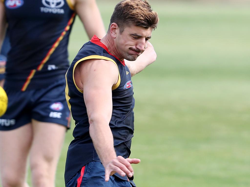 Patrick Wilson trains during his time with the Crows. Picture: Sarah Reed