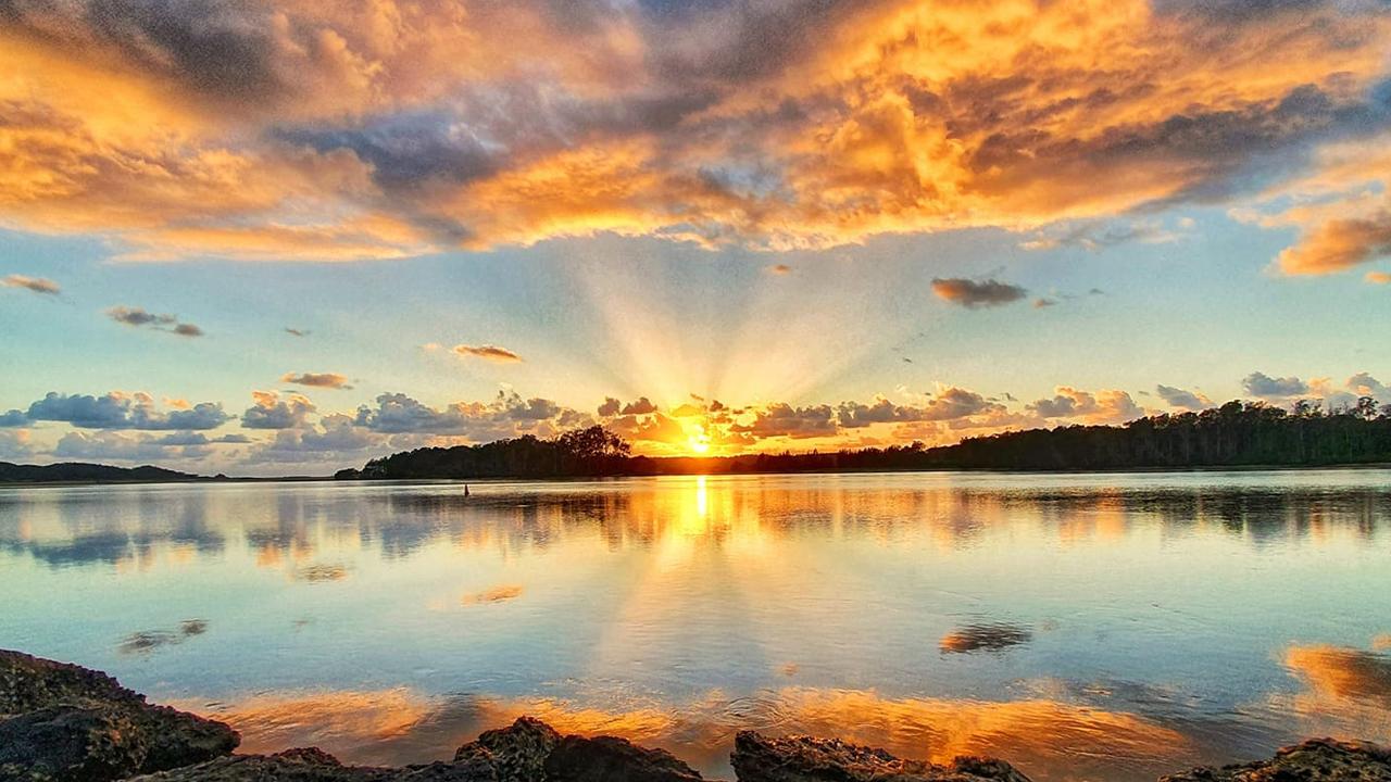 Sunrise reflections on the Nambucca River, captured by Bronwyn Hawkes.