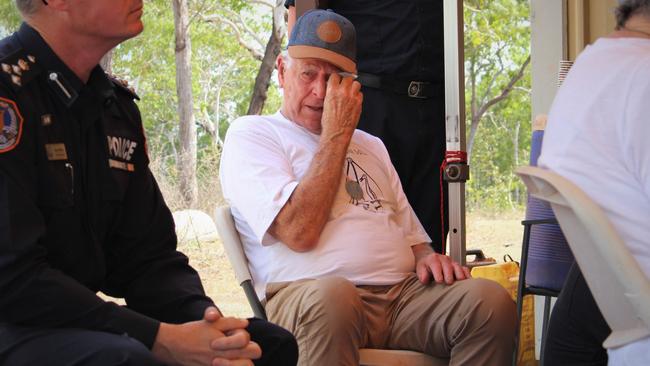 Albert McColl's nephew Alan McColl at a ceremony in Dhuruputjpi last month marking the 90th anniversary of his uncle’s death. Picture: Jason Walls