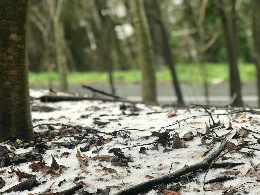 Hail and ice in the Stirling area. Picture: Ish Davies