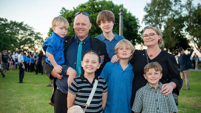 Dorrian family as Territorians gather in Darwin City to reflect on Anzac Day. Picture: Pema Tamang Pakhrin