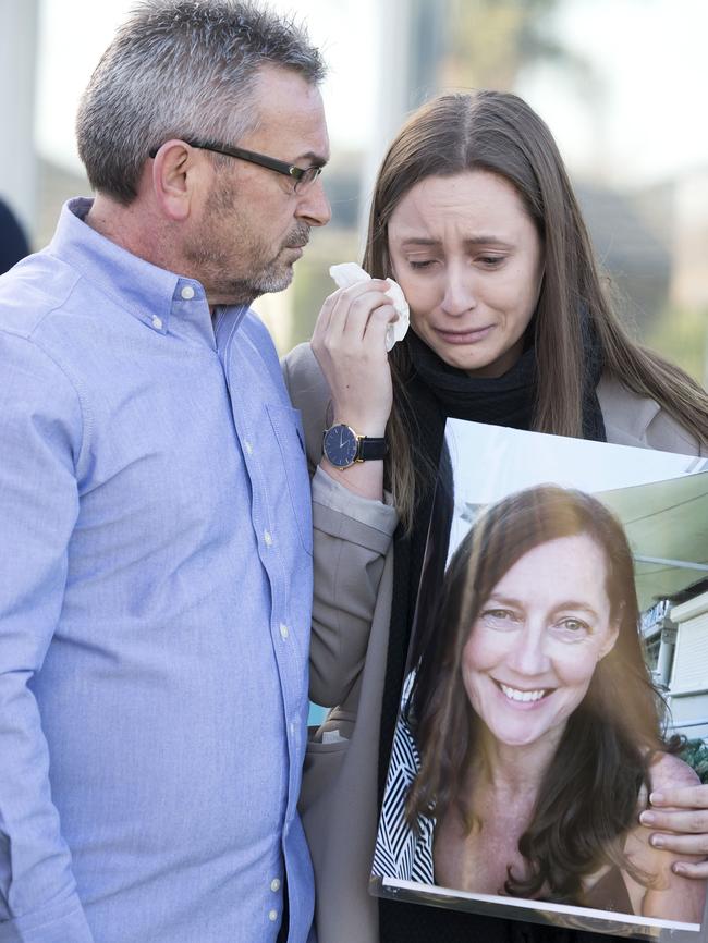 Borce and daughter Sarah during an appeal for information. Picture: Sarah Matray