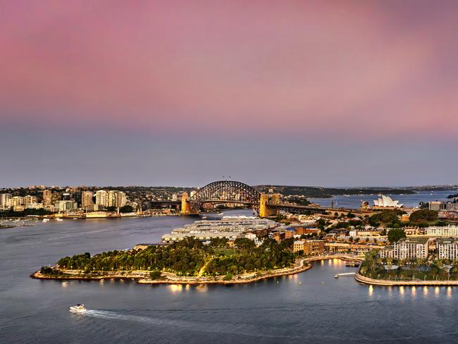 A render of the Barangaroo Central project as it sits among its towering neighbours.