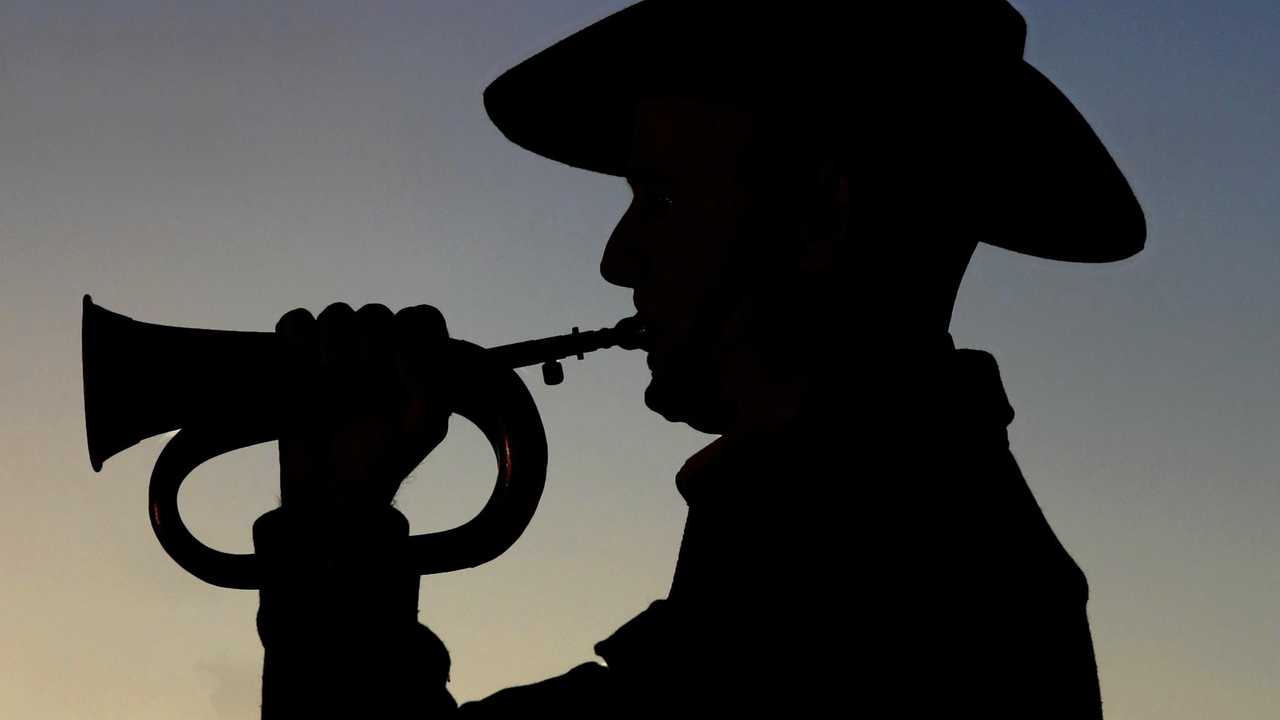 Bugler Malcolm Wood at the Coolangatta/Tweed Anzac Day dawn service. Photo: Nolan Verheij-Full / Tweed Daily News. Picture: Nolan Verheij-Full