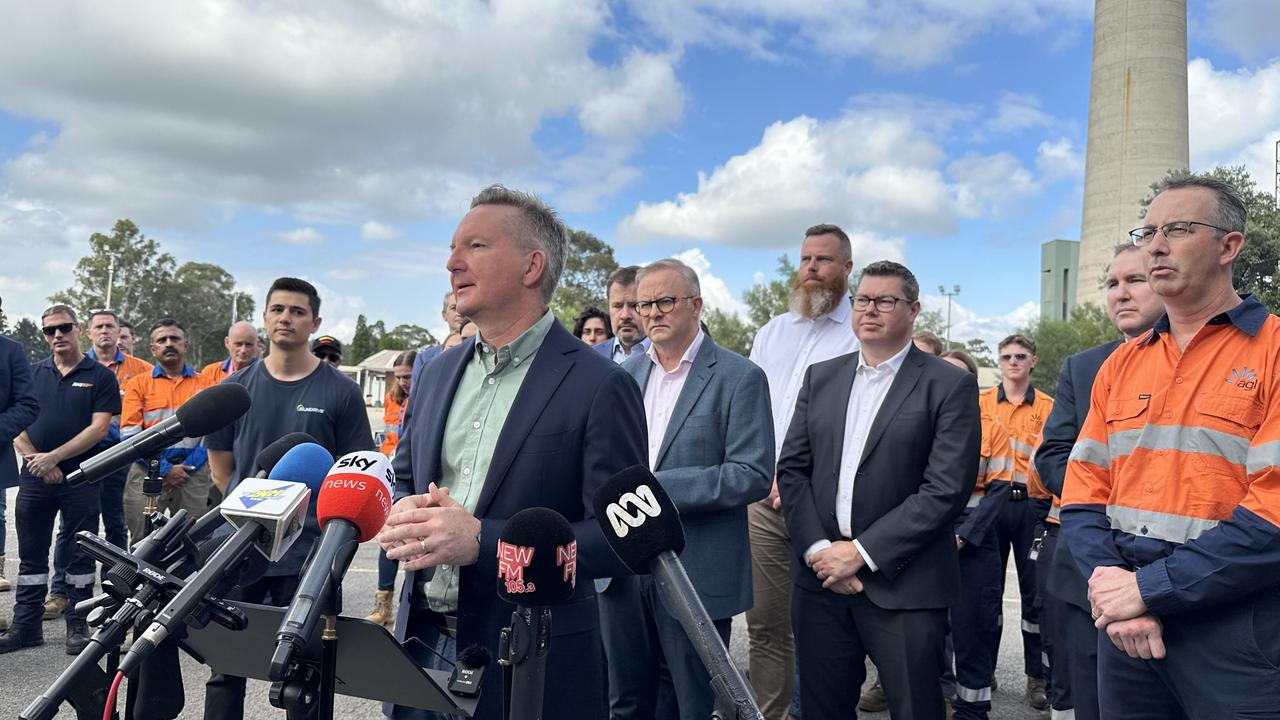 Climate Minister Chris Bowen joined Anthony Albanese to announce $1 billion towards the domestic production of solar panels. Picture: Supplied