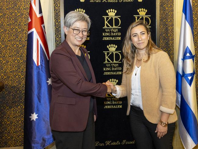 Penny Wong meeting with Dr Cochav Elkayam-Levy in Jerusalem on January 16. Picture: DFAT