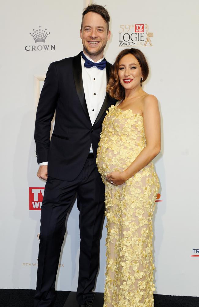Hamish Blake and Zoe Foster Blake arrive at the 2017 Logie Awards at the Crown Casino in Melbourne, Australia, Sunday, April 23, 2017. Picture: AAP Image/Joe Castro