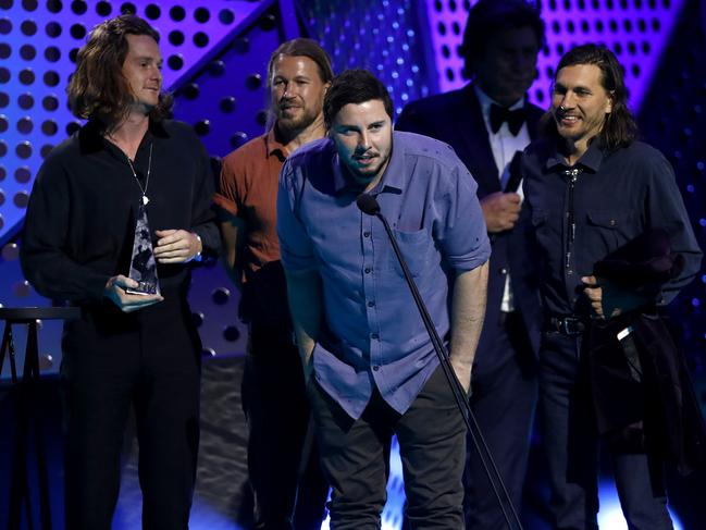 The Teskey Brothers accept the ARIA Award for Best Group. Picture: Getty