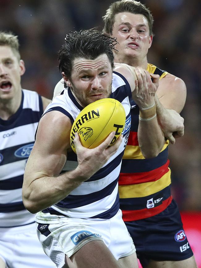 Patrick Dangerfield had 33 disposals in his first outing against his old club. Picture: Sarah Reed