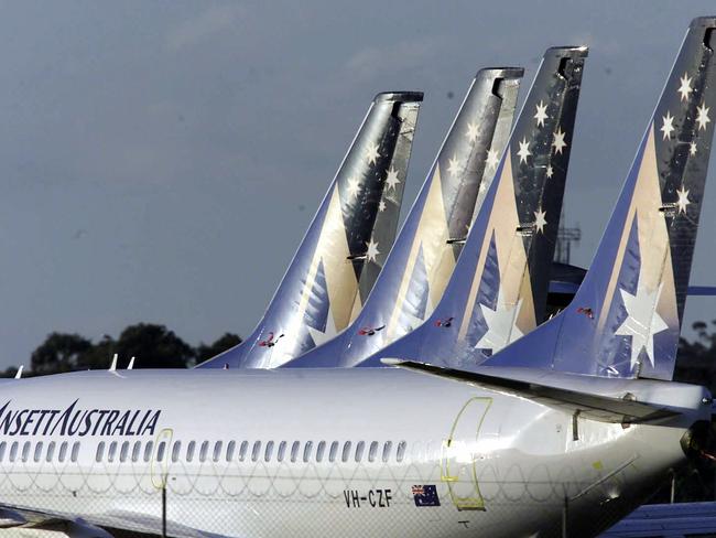 Former Ansett aircraft wait for a buyer at Tullamarine in September, 2009.