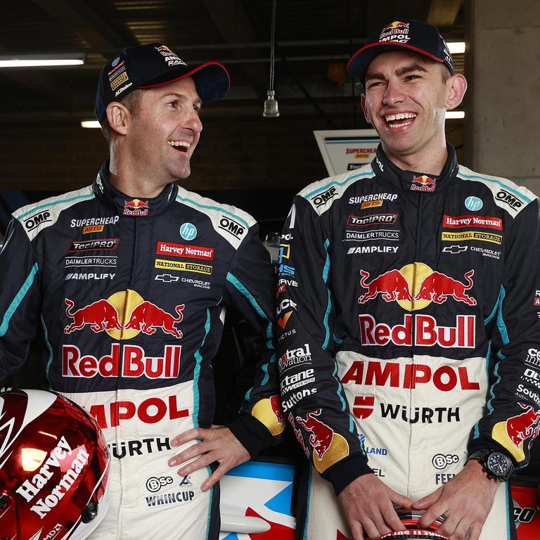 (L-R) Jamie Whincup and Brock Feeney will share a drive at the Bathurst 1000. Picture: Tim Hunter.