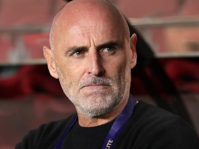 POHANG, SOUTH KOREA - OCTOBER 01: Shanghai Port head coach, Kevin Muscat looks on prior to the AFC Champions League Elite East Region match between Pohang Steelers and Shanghai Port at Pohang Steelyard on October 01, 2024 in Pohang, South Korea. (Photo by Han Myung-Gu/Getty Images)