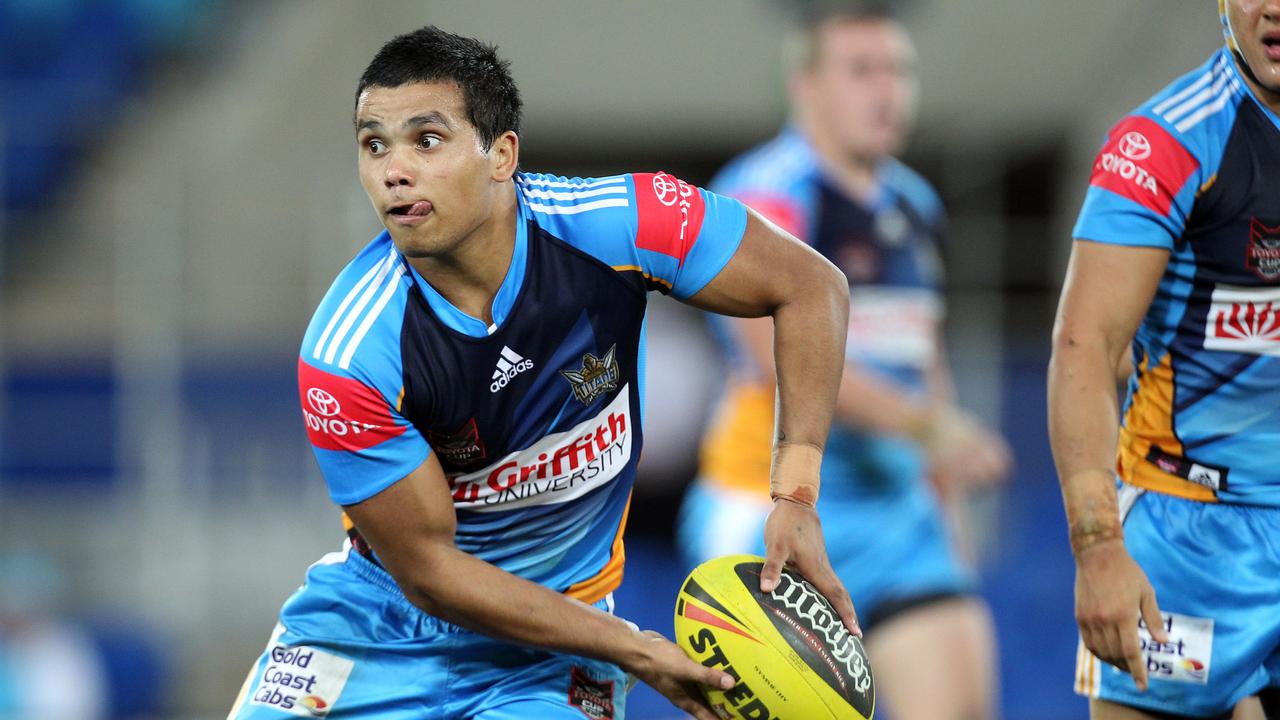 Cory McGrady in action for the Gold Coast Titans NYC Toyota Cup side. Picture: Adam Head