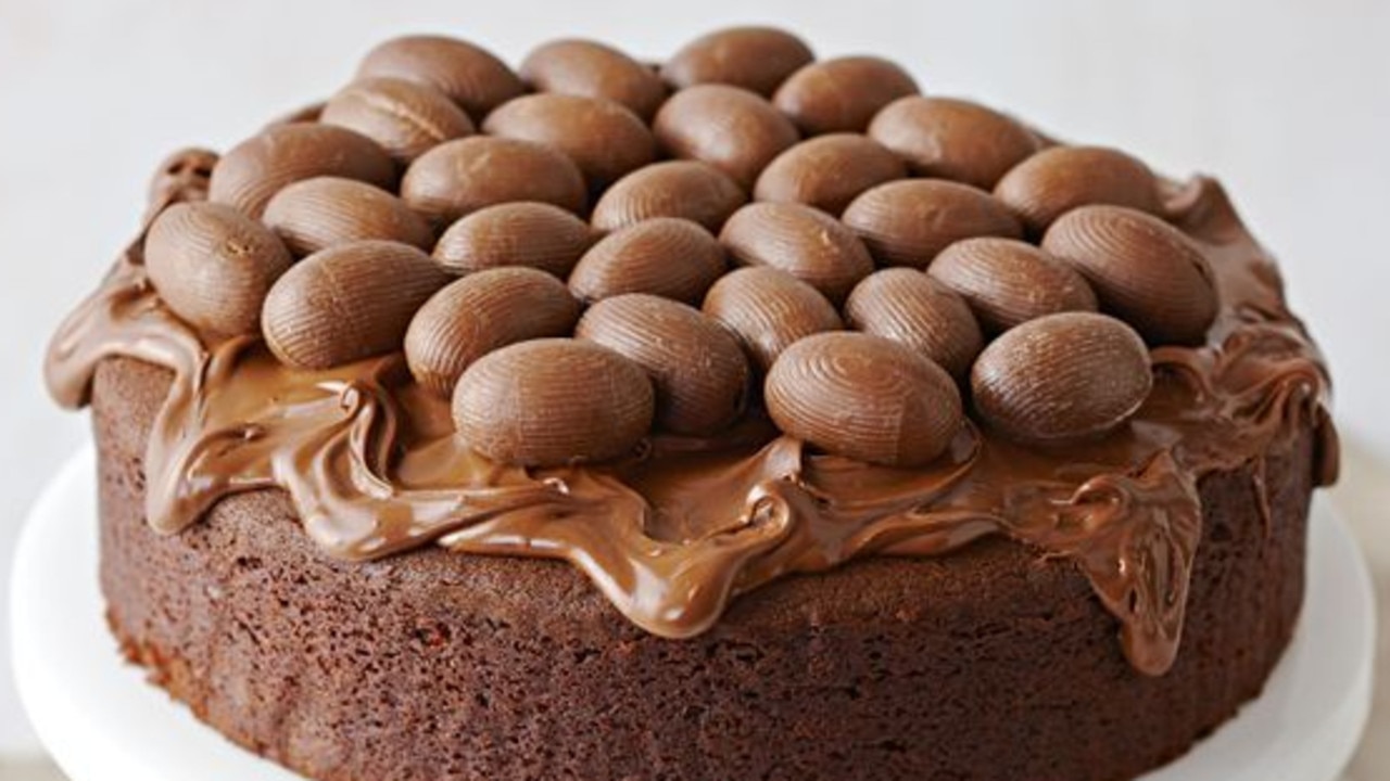 Use leftover Easter eggs to make a chocolate hazelnut cake.