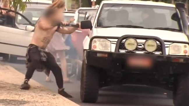 A man will appear in court on Wednesday after allegedly carrying out a road rage attack outside a school in Melton, in Melbourne’s northwest. Picture: 9 News