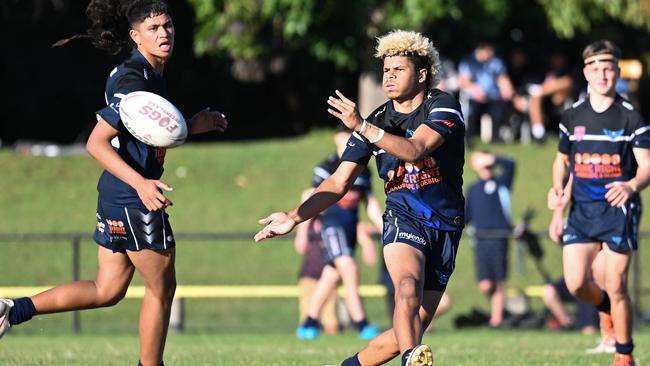 Caloundra SHS rugby league talent Ellyjah Birve in action. Picture: Kylie McLellan