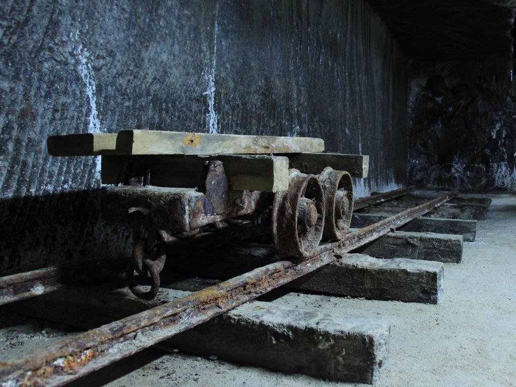 An old cart once used to haul salt out of the enormous mine. Picture: Flickr: Cristian Bortes